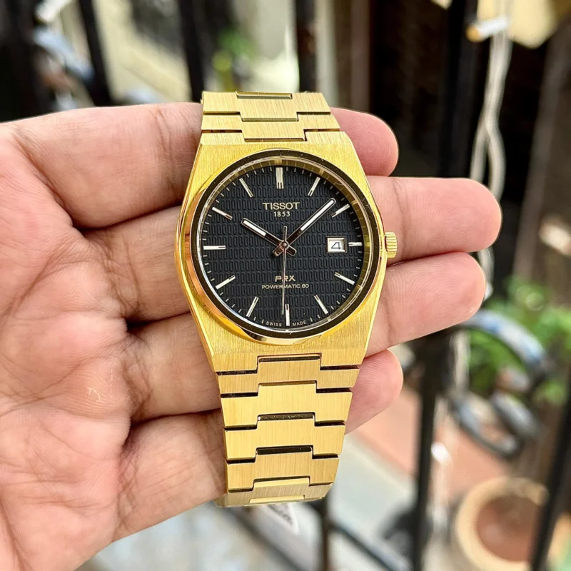 TISSOT PRX QUARTZ POWERMATIC GOLD TONE