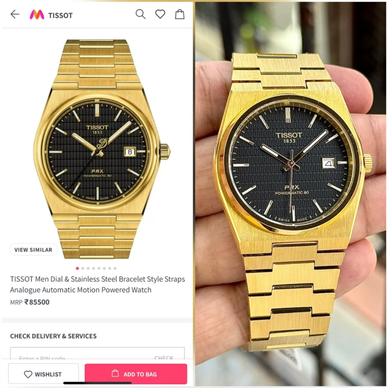 TISSOT PRX QUARTZ POWERMATIC GOLD TONE