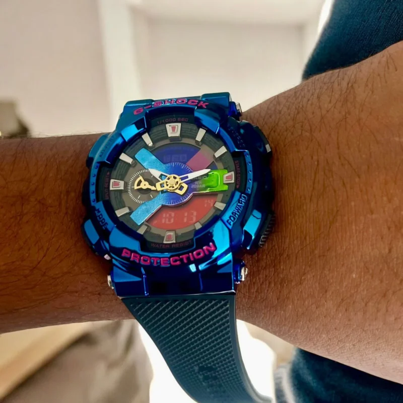 G SHOCK GM-110-MF-1A STAINLESS STEEL BLACK BEZEL