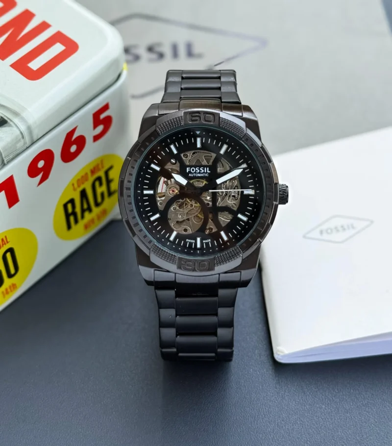 FOSSIL BLACK STAINLESS STEEL 7AAA PREMIUM AUTOMATIC