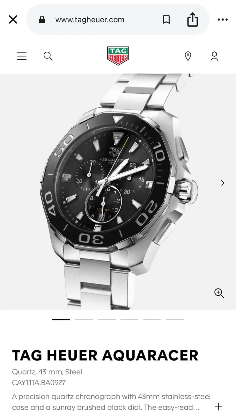 TAG HEUER AQUARACER BLACK DIAL 7A ORIGINAL