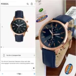 FOSSIL BLUE SATIN DIAL 7AAA PREMIUM