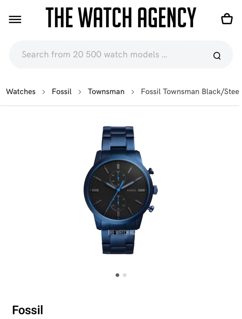 FOSSIL BLACK SATIN DIAL CHRONOGRAPH MOVEMENT