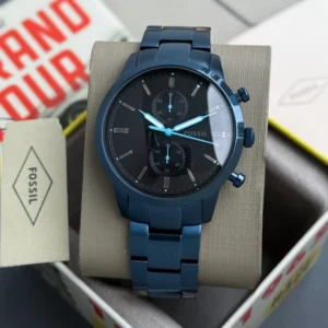 FOSSIL BLACK SATIN DIAL CHRONOGRAPH MOVEMENT