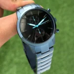 FOSSIL BLACK SATIN DIAL CHRONOGRAPH MOVEMENT