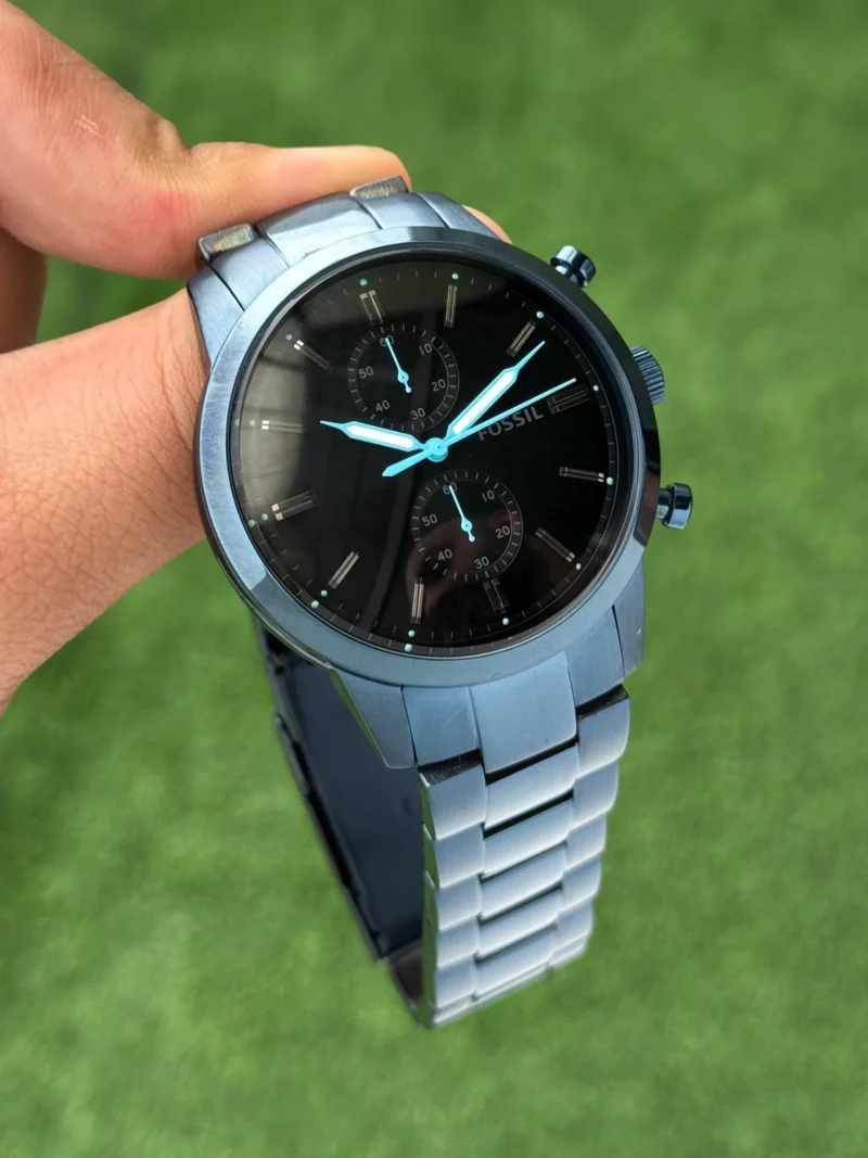 FOSSIL BLACK SATIN DIAL CHRONOGRAPH MOVEMENT