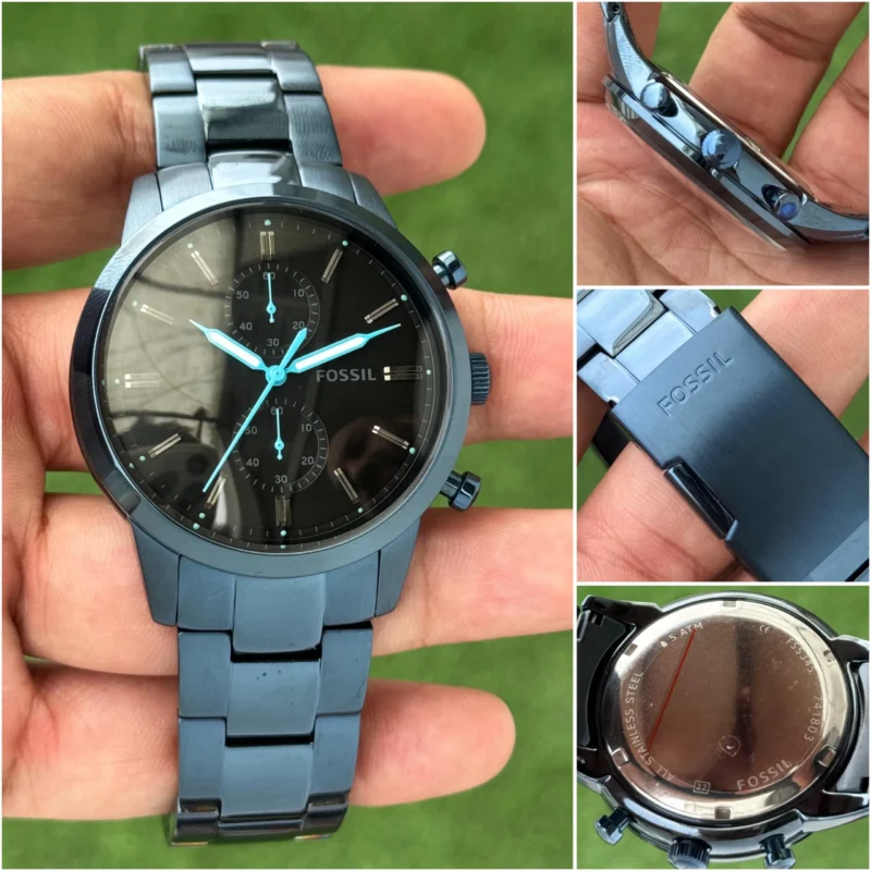 FOSSIL BLACK SATIN DIAL CHRONOGRAPH MOVEMENT