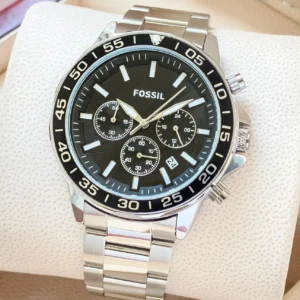 FOSSIL BLACK SATIN DIAL CHRONOGRAPH MOVEMENT 7AAA PREMIUM