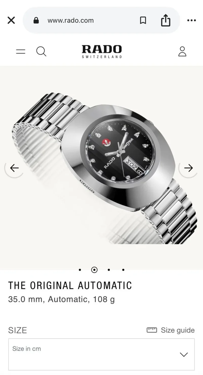RADO DAY & DATE BLACK DIAL 7AAA PREMIUM AUTOMATIC