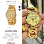 MICHAEL KORS MK3131 CHAIN-LINK GOLD TONE