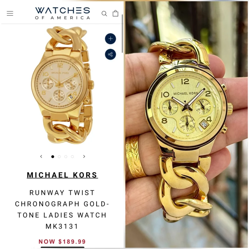 MICHAEL KORS MK3131 CHAIN-LINK GOLD TONE