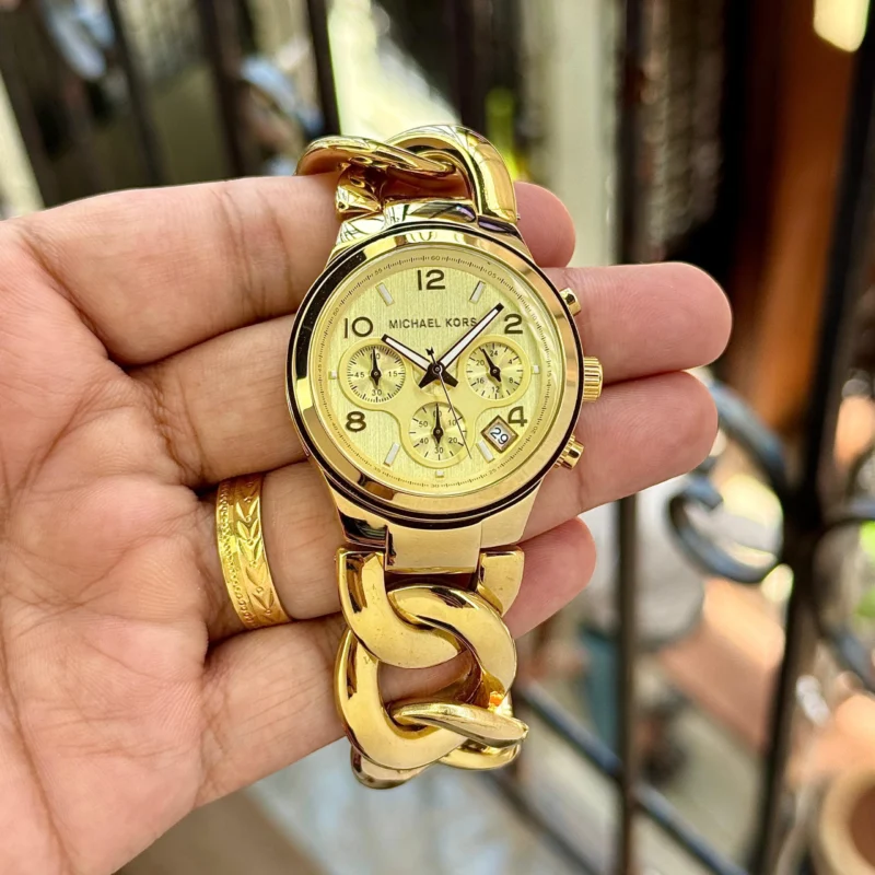 MICHAEL KORS MK3131 CHAIN-LINK GOLD TONE