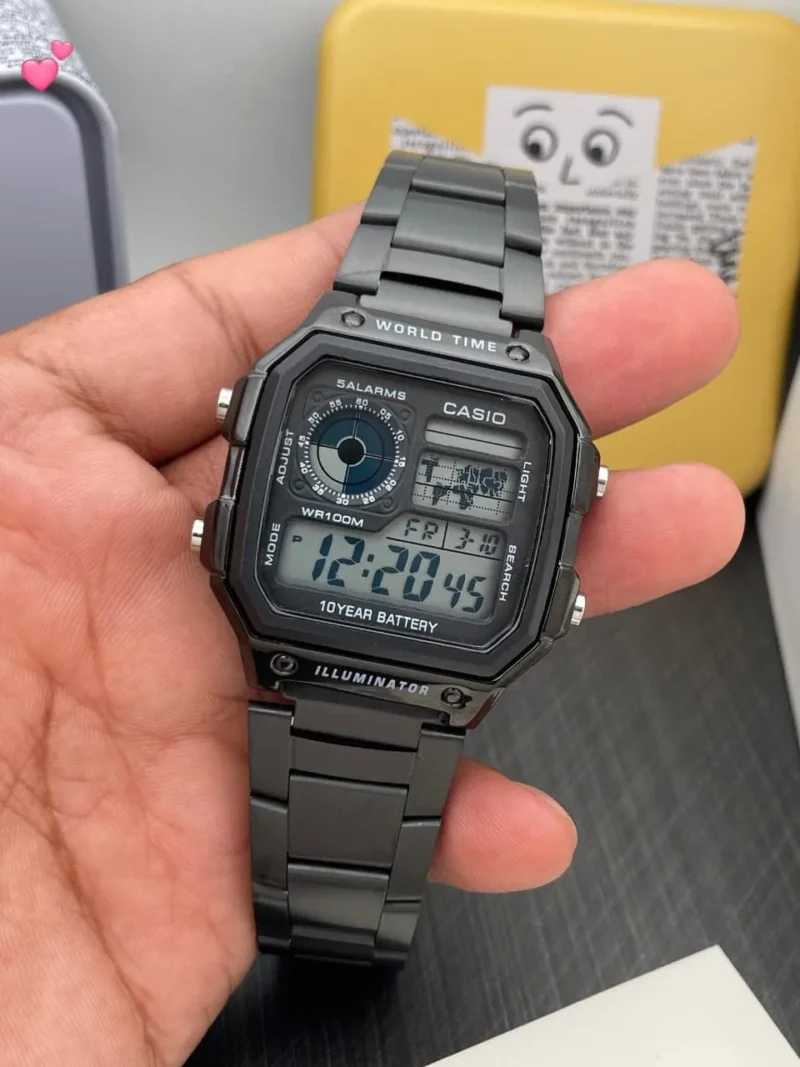 CASIO WORLD TIME YOUTH BLACK QUARTZ MOVEMENT