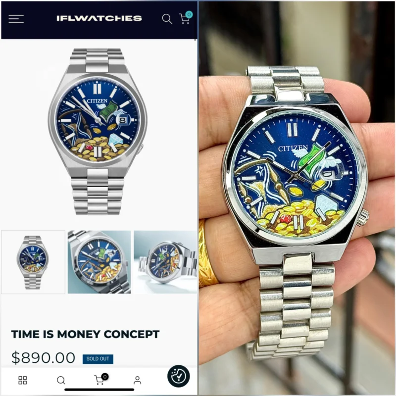CITIZEN TIME IS MONEY STAINLESS STEEL ARTISTIC DIAL