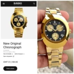 RADO QUARTZ MOVEMENT 7AAA SLIM DIAL GOLDEN