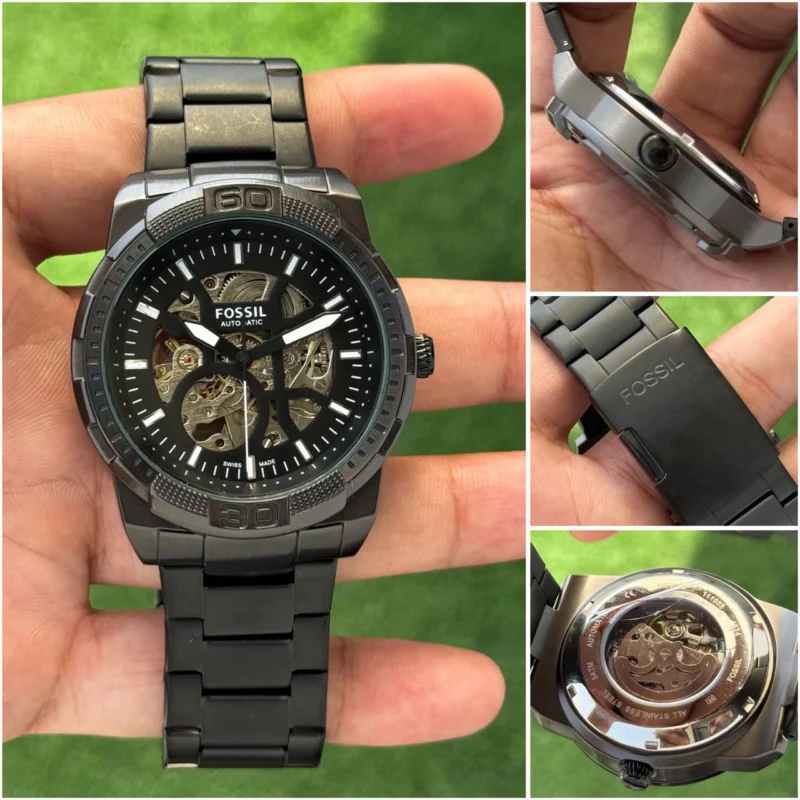 FOSSIL BLACK STAINLESS STEEL 7AAA PREMIUM AUTOMATIC