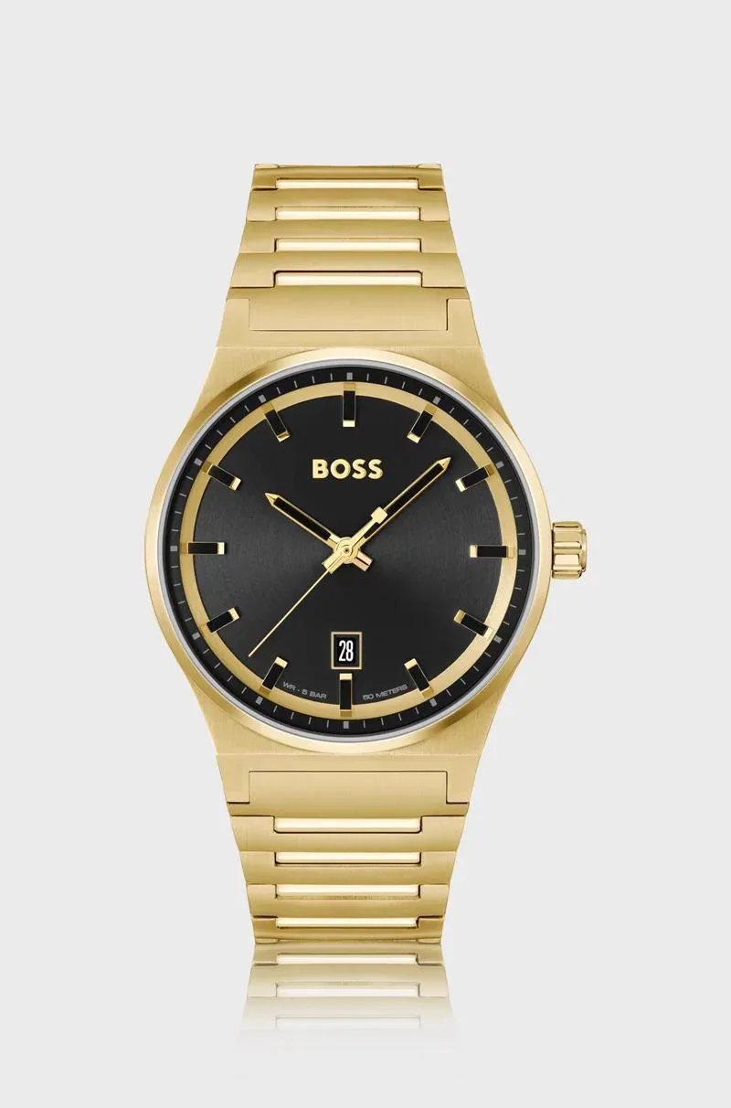 HUGO BOSS AUTHENTIC STAINLESS STEEL BLACK DIAL