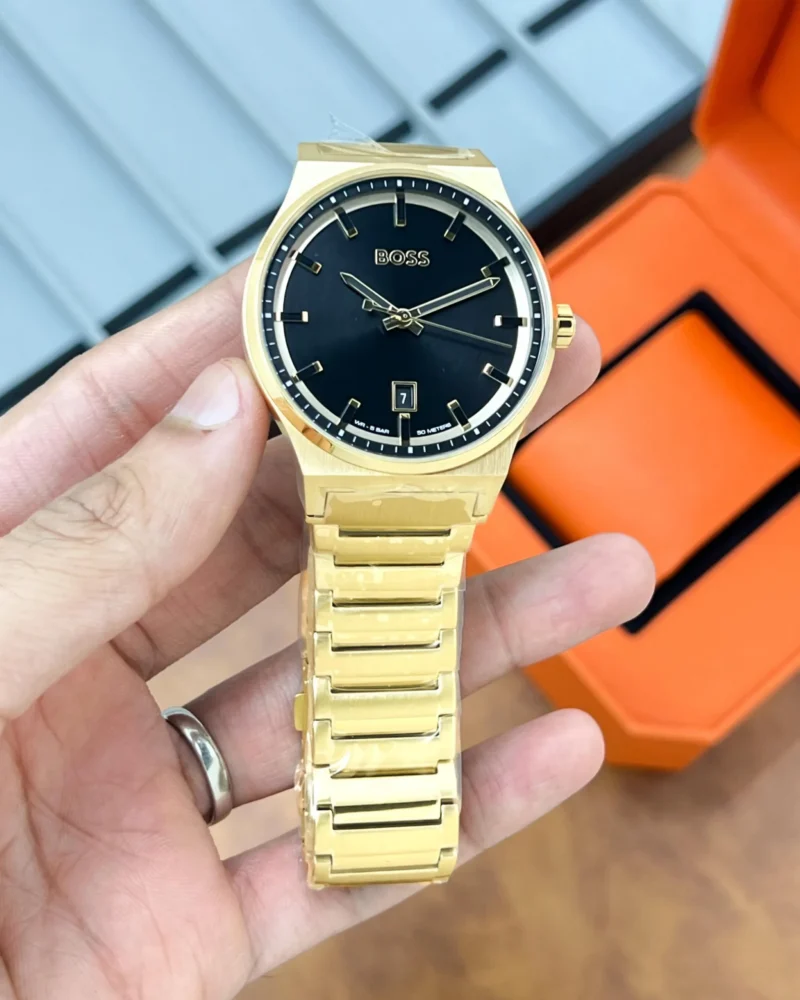 HUGO BOSS AUTHENTIC STAINLESS STEEL BLACK DIAL