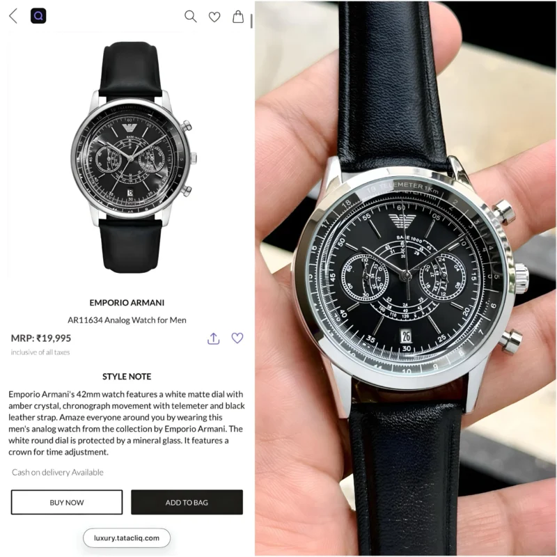 EMPORIO ARMANI AR11634 MINIMALIST CHRONOGRAPH 7AA PREMIUM
