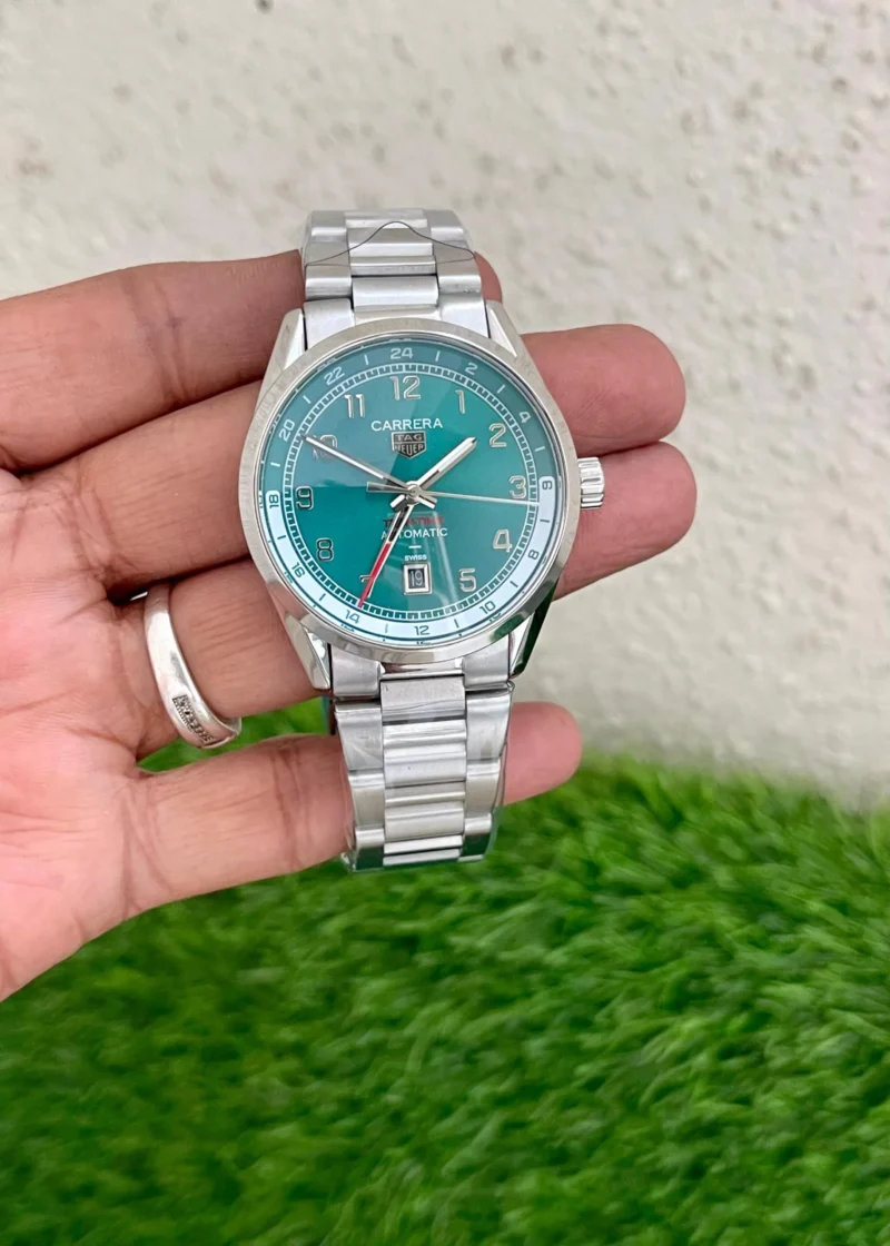 TAG HEUER CARRERA BRUSHED SUNRARY GREEN AUTOMATIC