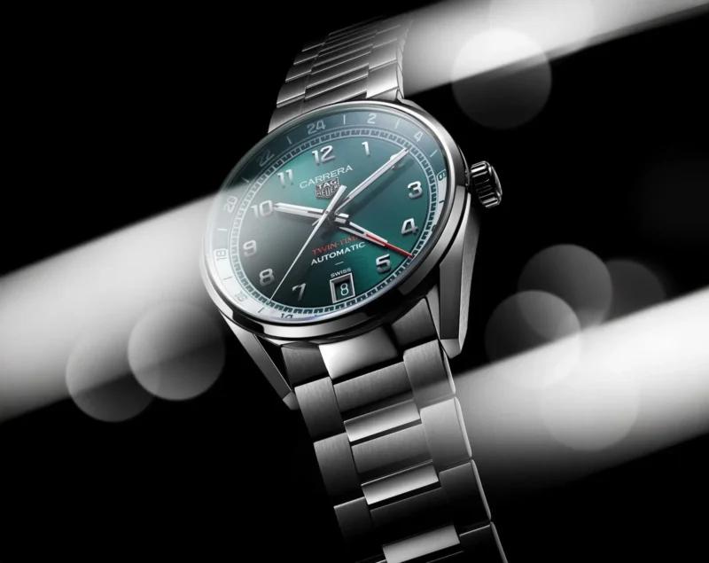 TAG HEUER CARRERA BRUSHED SUNRARY GREEN AUTOMATIC