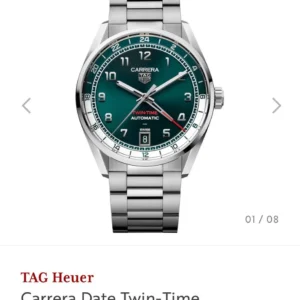 TAG HEUER CARRERA BRUSHED SUNRARY GREEN AUTOMATIC