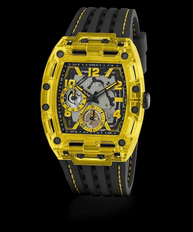 GUESS CLEAR MULTI-FUNCTION 7AA PREMIUM SKELETON DIAL