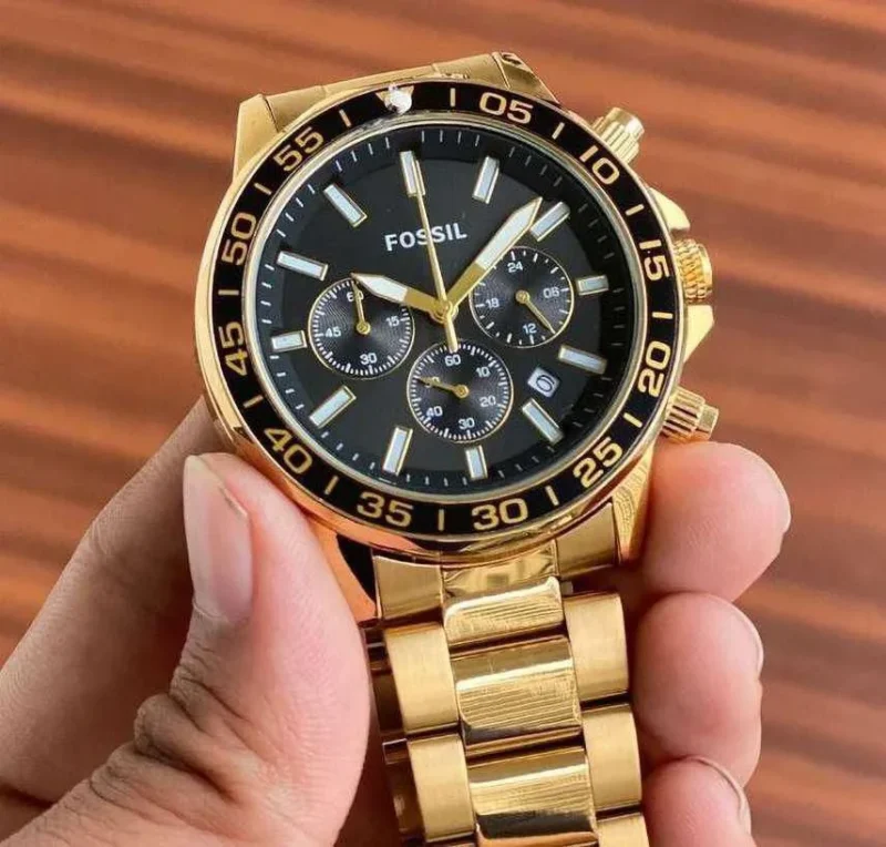 FOSSIL STAINLESS STEEL 7AAA PREMIUM BLACK SATIN DIAL