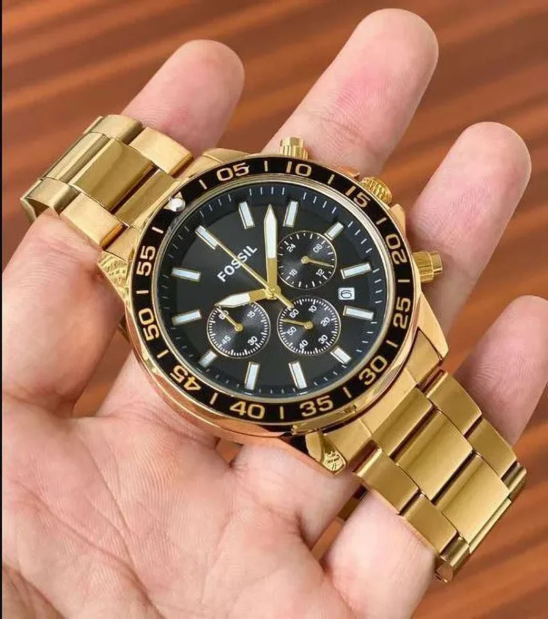 FOSSIL STAINLESS STEEL 7AAA PREMIUM BLACK SATIN DIAL