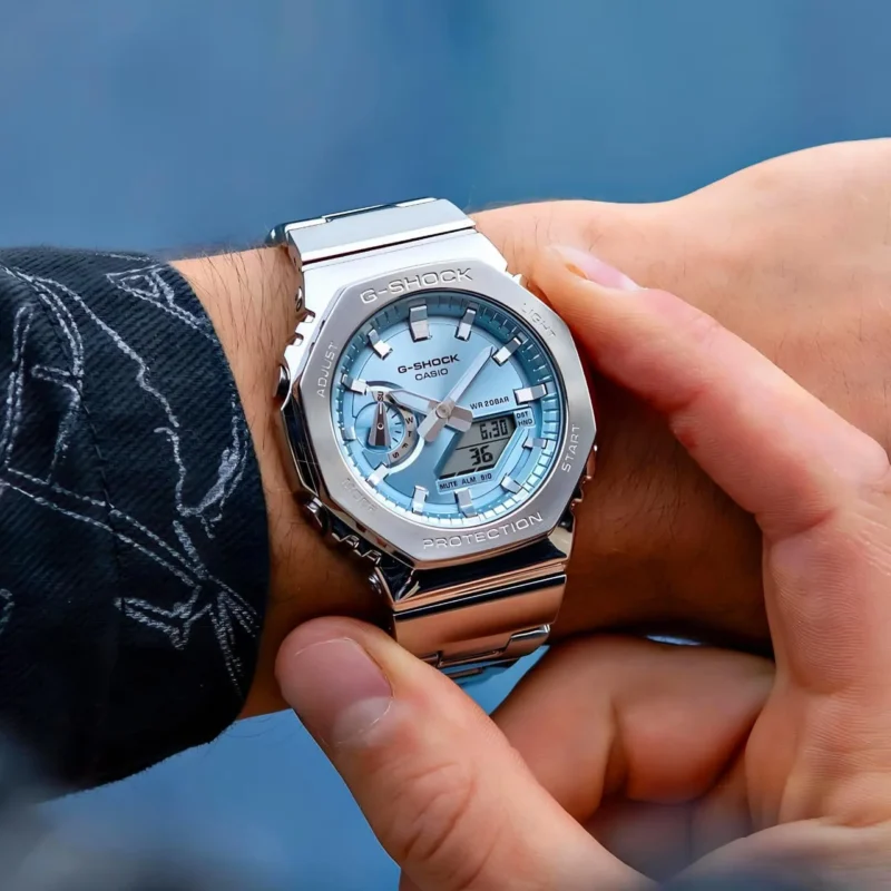 G SHOCK GM2110 UNISEX 7AA PREMIUM SILVER METAL
