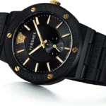 VERSACE GRECA LOGO-VI 7AA PREMIUM STAINLESS STEEL BLACK