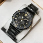 VERSACE GRECA LOGO-VI 7AA PREMIUM STAINLESS STEEL BLACK