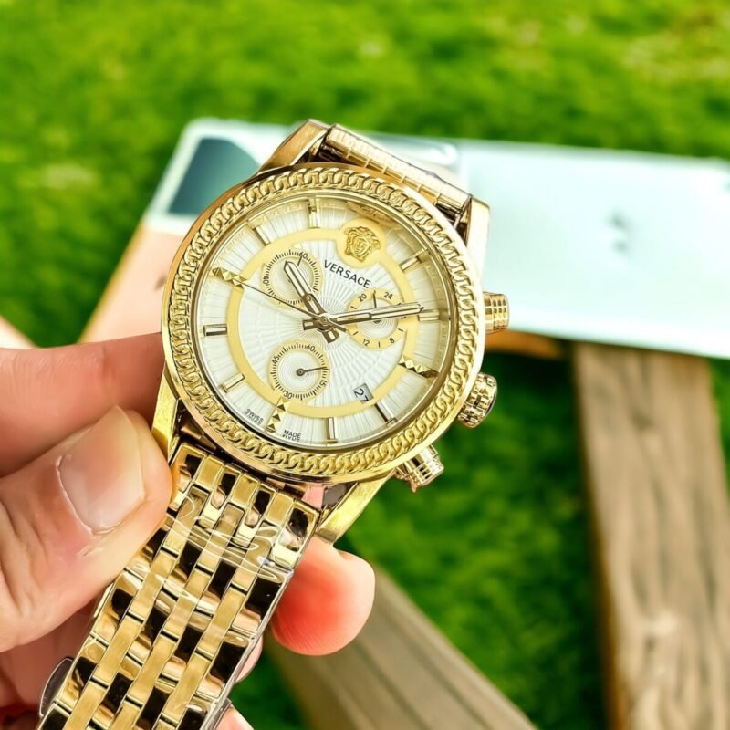 Versace bi-compax chronograph Gold