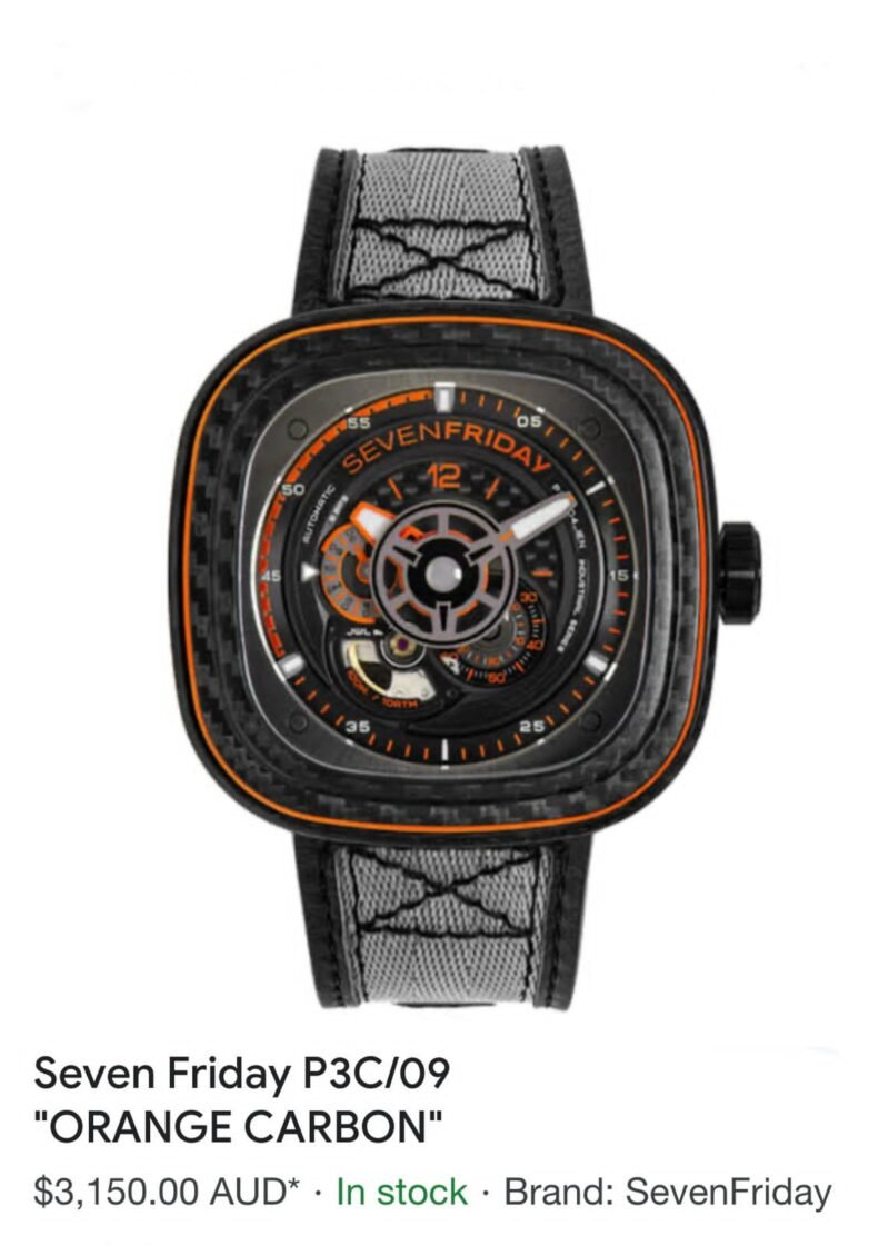 SEVEN FRIDAY ORANGE CARBON