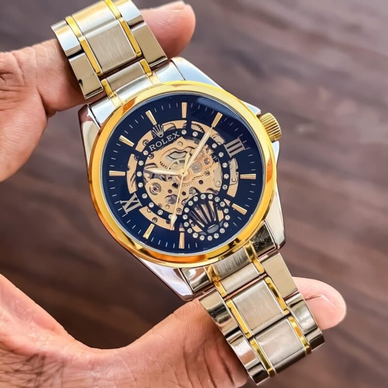 Rolex Silver- Golden Chain