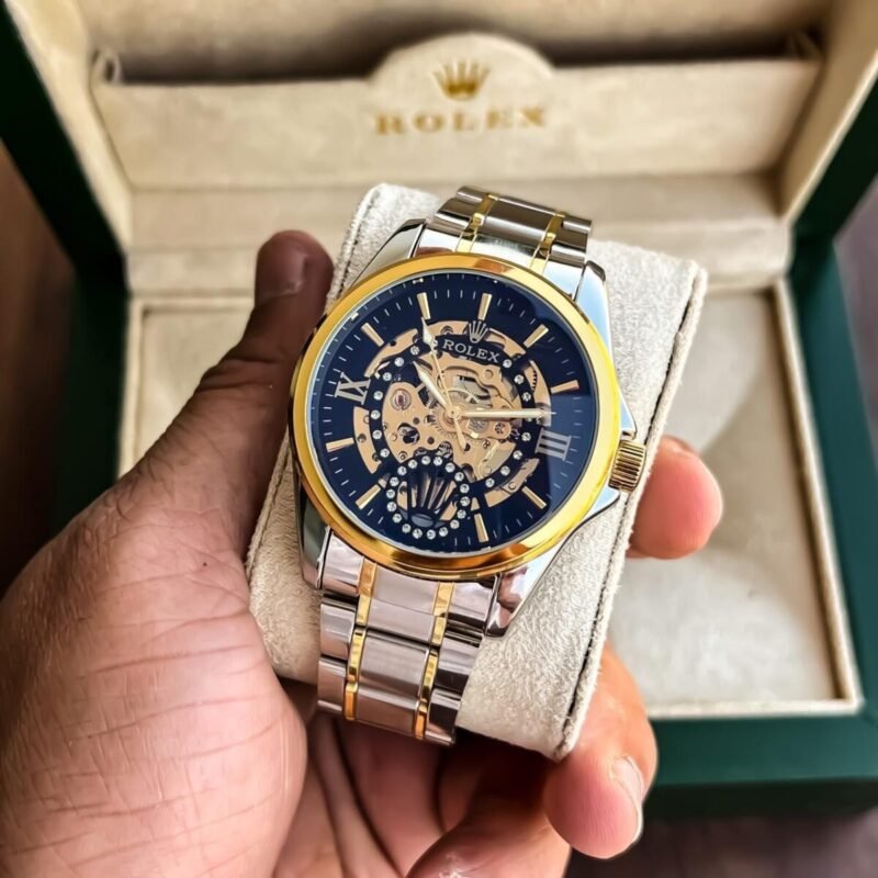 Rolex Silver- Golden Chain