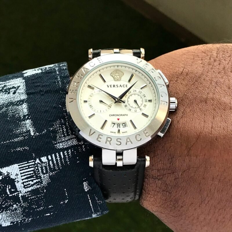 Versace Watch With Leather Strap