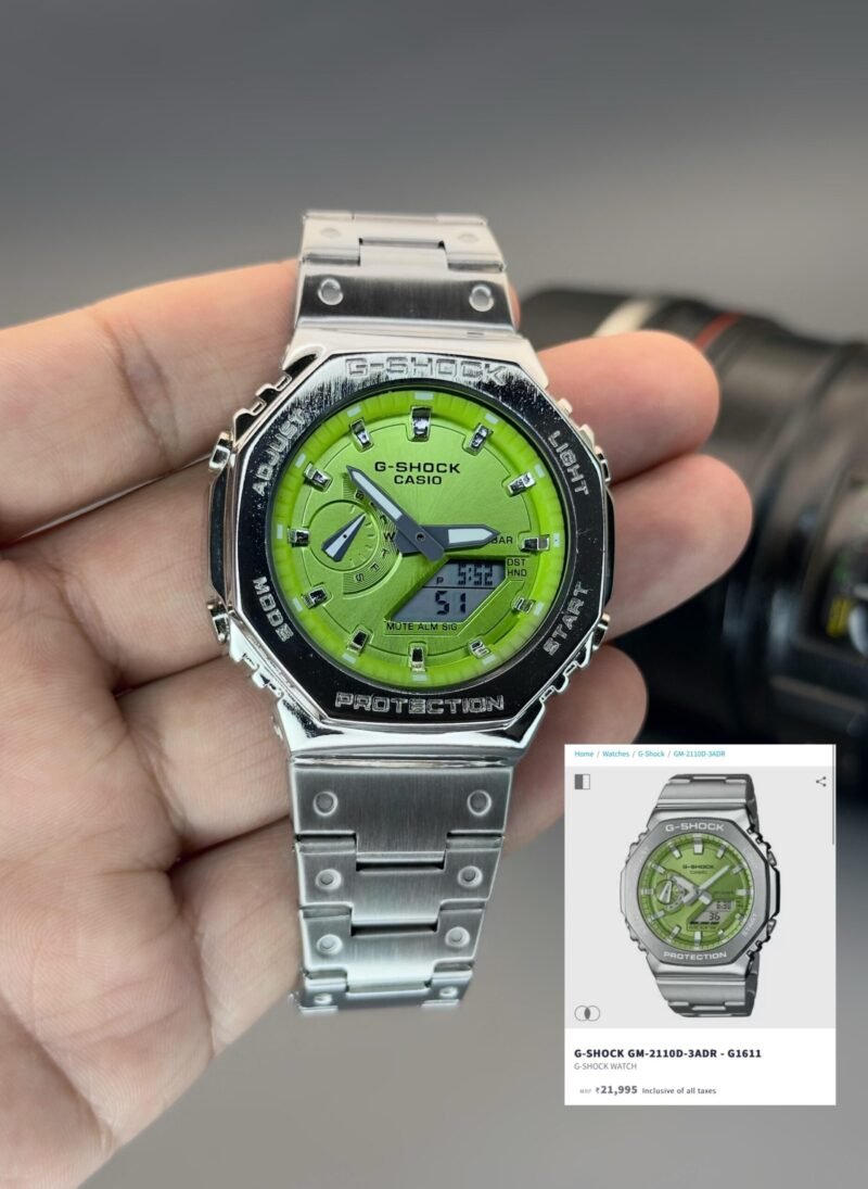 G shock Gm 2100d Silver Green