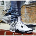 Trendy Jordan Retro 4 White Cement Shoes for Men (SOH92)