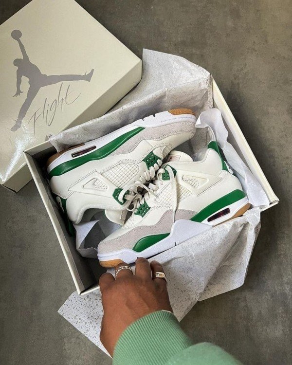 Premium Nike Air Jordan Retro 4 Pine Green Shoes For Men (SW6082)