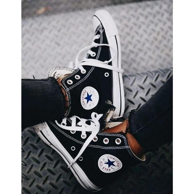 Trendy Converse All Star Black White Shoes for Men (GF189)