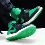 Premium Jordan Retro 1 Low Black Lucky Green Shoes for Men (SOH53)