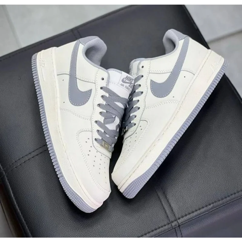13-Nike-Airforce-1-07-Low-DARK-GREY-WHITE-SAIL-3099.webp Classy Nike Airforce 1 07 Low Dark Grey White Sail Shoes for Men (SW4694)