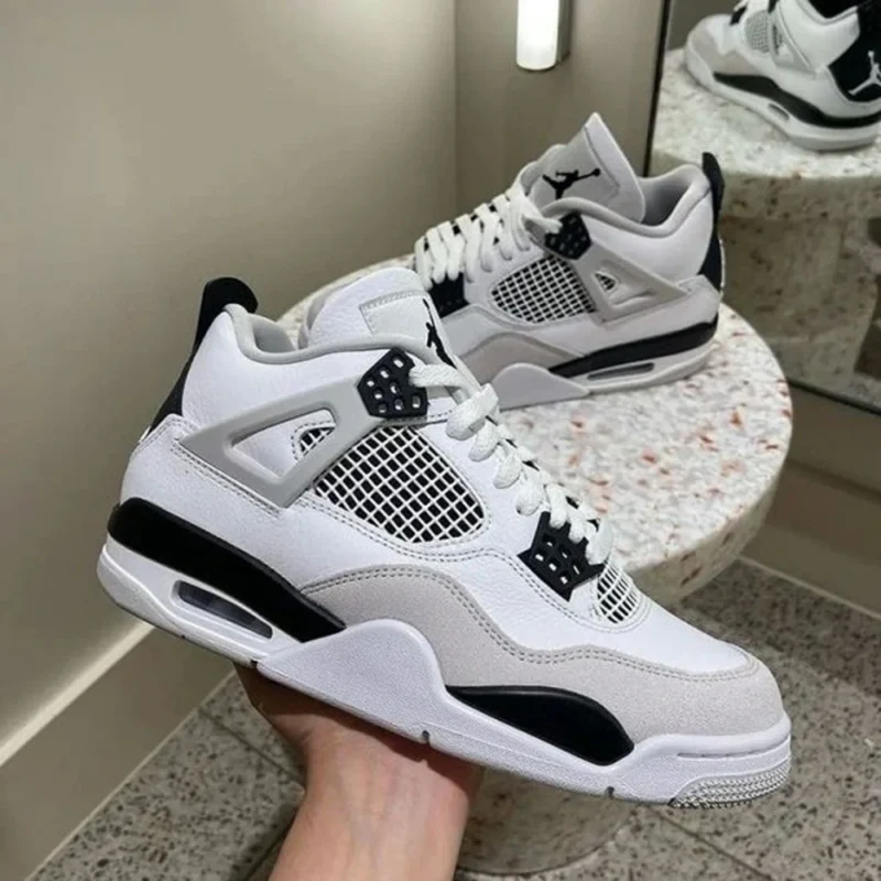 Classy Nike Air Jordan 4 Retro Military Black Shoes for Men (SW4693)