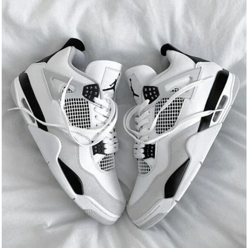 Classy Nike Air Jordan 4 Retro Military Black Shoes for Men (SW4693)