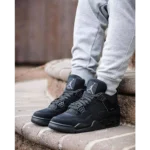 Stylish Nike Air Jordan Retro 4 Black Cat Shoes for Men (SW4766)