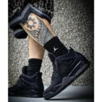 Stylish Nike Air Jordan Retro 4 Black Cat Shoes for Men (SW4766)