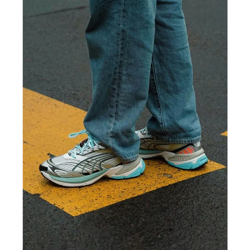 Premium Puma Velophasis Grey Blue Shoes for Men (BS316)