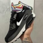 Premium Nike Air Max 90 Essential Black White Shoes For Men (SW6084)