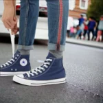 Trendy Converse All Star Navy Blue Long Shoes for Men (GF184)